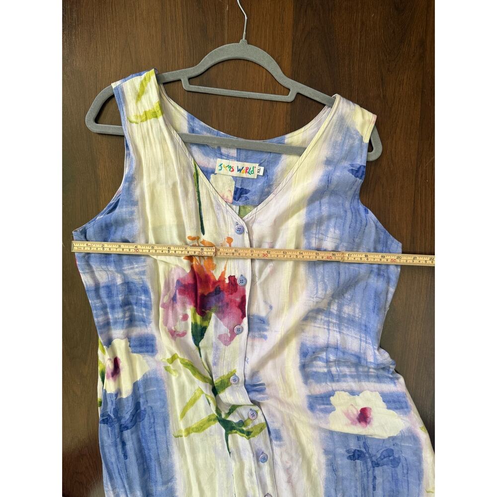 Jams World Arabella Button Down Midi Dress Sz XL Tropical Y2K Vacation Resort - Picture 8 of 8